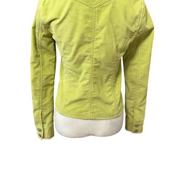 Aeropostale Y2K Corduroy Jacket Waist-Length Flap-Button Pockets Green  Small - Picture 6 of 7
